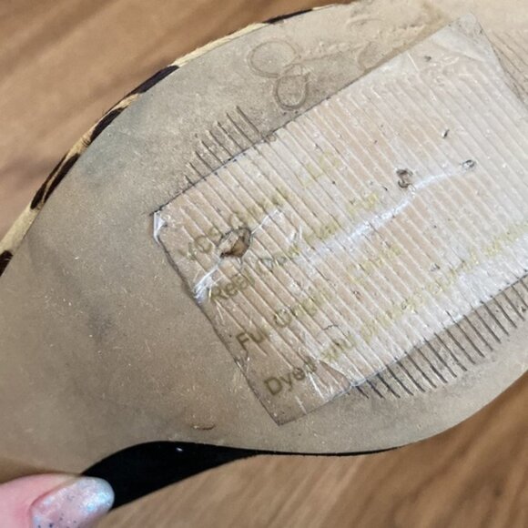 SOLD JESSICA Simpson Women’s Black Leopard Print Peep Toe Heels (Size 8B/38) - Picture 13 of 16